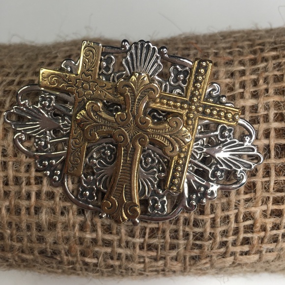 JANE 1997 ANGELS OF LOVE Religious Cross Brooch - Picture 3 of 3